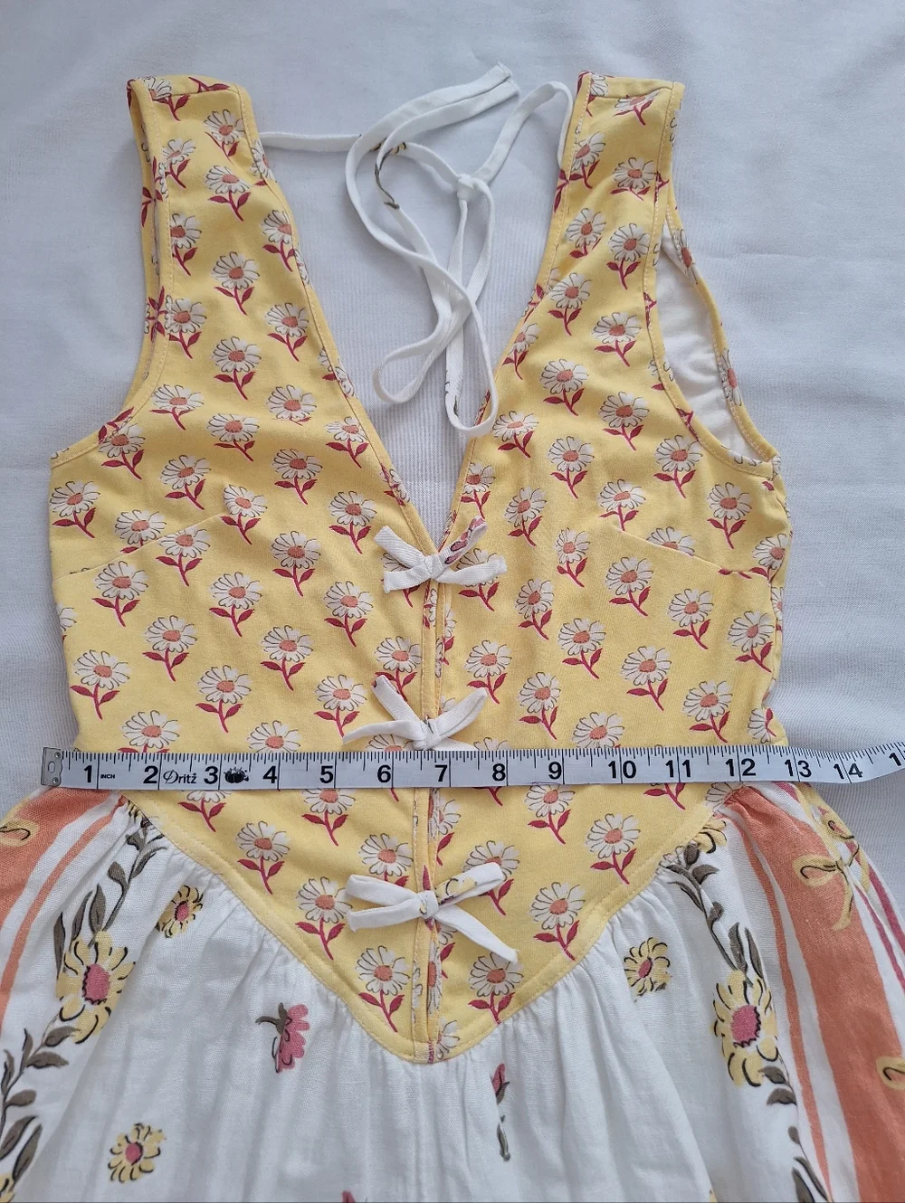 NWOT Free People Yellow and Cream Floral Backless Maxi Dress - Picture 6 of 11